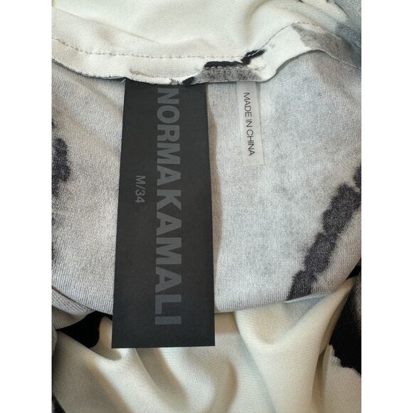 Norma Kamali Convertible Flared Skirt Dress M Black Tie Dye Off Shoulder Bandeau - Picture 10 of 16